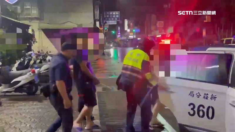 事發在5日深夜10點多新北新莊四巷口內，警方到場，將4人帶回派出所釐清案情