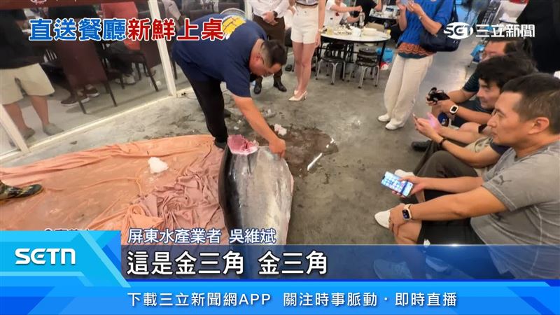 屏東水產業者吳維斌介紹黑鮪魚各部位