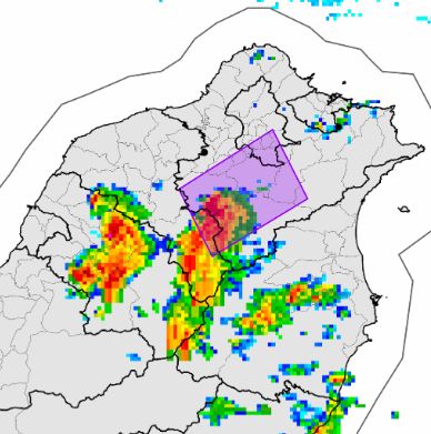 中央氣象署14時04分發布大雷雨即時訊息,持續時間至15時04分。(圖/翻攝自中央氣象署)