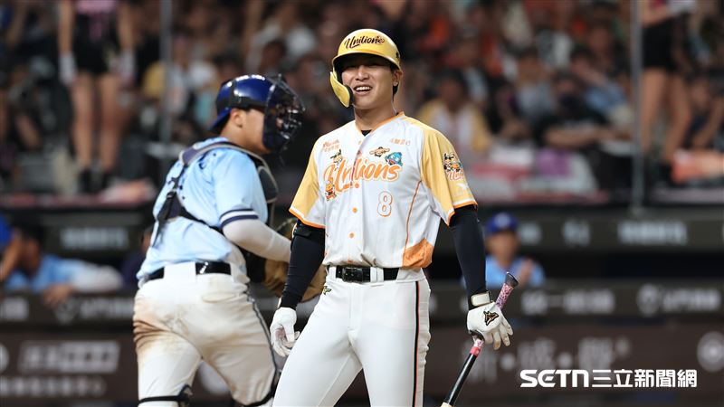 統一獅朱迦恩代打遭到三振。(圖/記者劉彥池攝影)