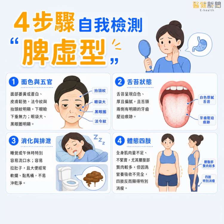 4步驟自我檢測：你也是「脾虛型」黃臉婆嗎？（圖／醫健新聞網提供）