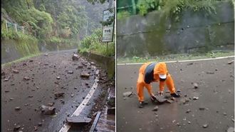 新/泰安暴雨落石阻路 村長率族人徒手搶通