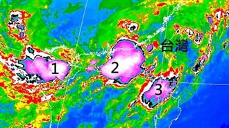 台灣周圍出現3團紫色慢雲簇！鄭明典揭密