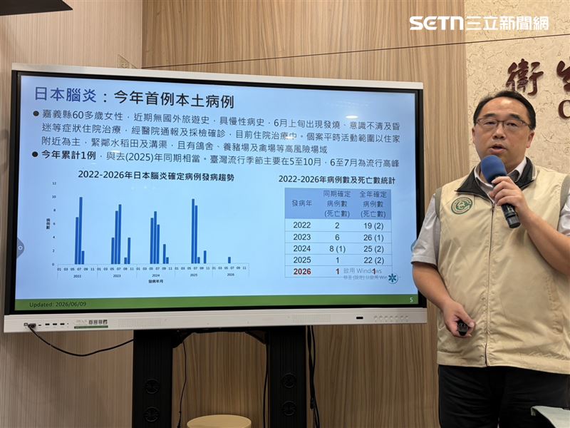 疾管署說明日本腦炎個案。(圖/記者簡浩正攝影)