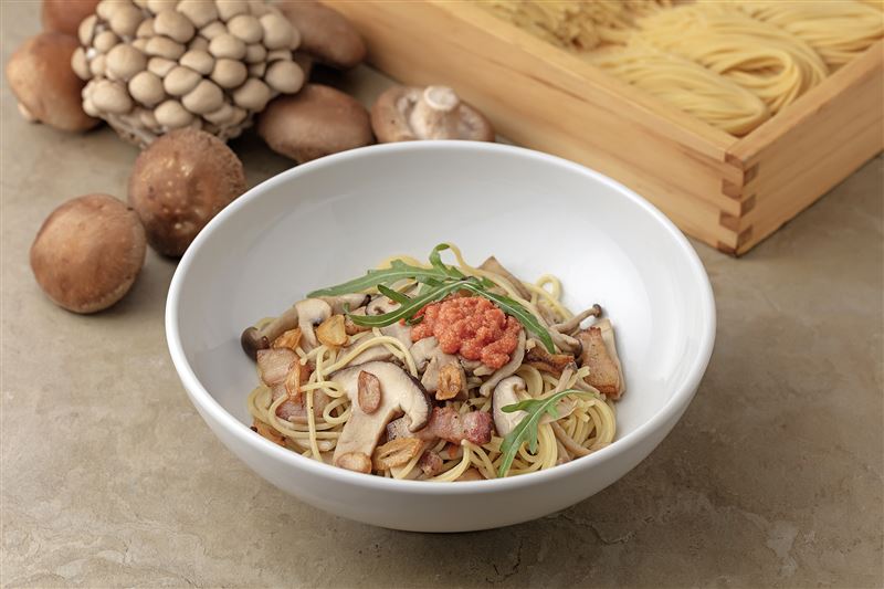 BEPPIN PASTA蒜味培根野菇明太子麵(圖／BEPPIN PASTA提供）