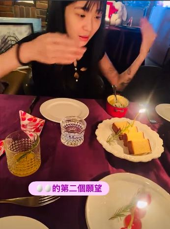 陸元琪女兒梓蛋生日許願。(圖/翻攝自IG @_c_c_lu)