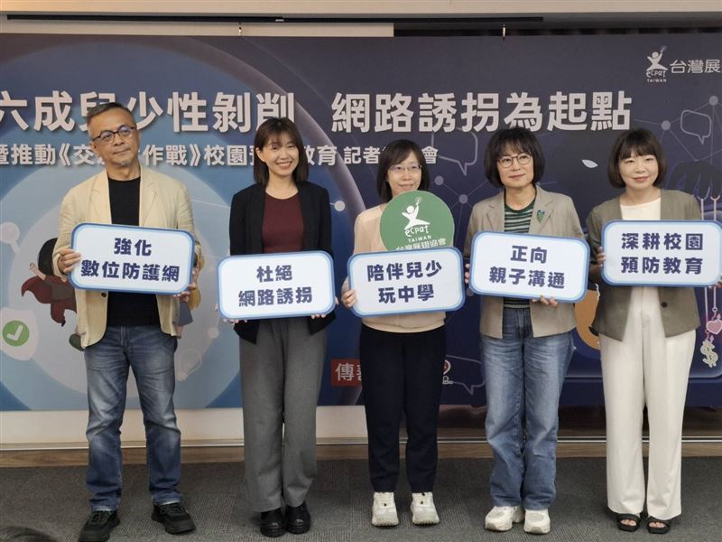 台灣展翅協會今日發布最新調查指出，協會服務的266名兒少被害人中，有154人、占比58％曾遭遇網路誘拐。（圖／記者周佩怡攝影）