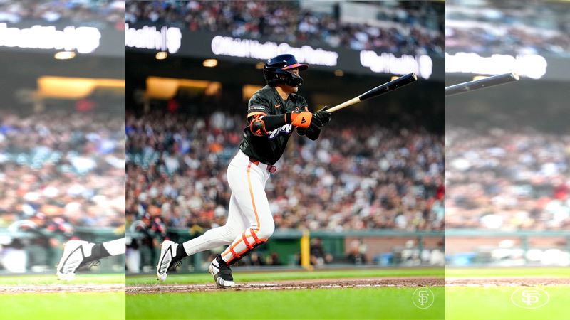 李政厚連續17場敲安創下韓籍大聯盟球員新高。（圖／翻攝自X平台 @SFGiants）