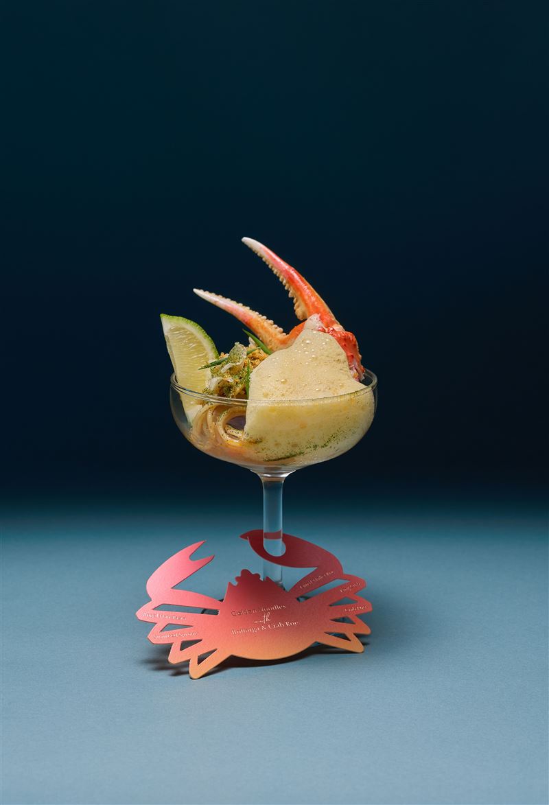 饗 A Joy盛夏料理「烏魚子蟹黃黃金涼麵」。(圖/饗賓集團提供)