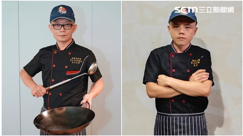 彰化北斗謝家手路菜傳承百年,如今三代總舖師阿芳師(左),已陸續將事業交棒給兒子富勝師(右)。(圖/阿芳師提供)