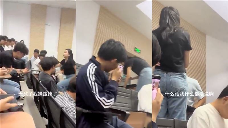 男學生嗆「我是中華民國的」之後，老師衝上前錄影，拍下長相、名字。（圖／翻攝自X平台）