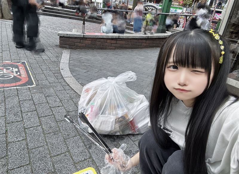 上野のの在社群Ｘ發文提到，從5月初就開始到街上撿垃圾，且這件事一做就停不下來。（圖／翻攝自X平台@N0N0_AZ帳號）