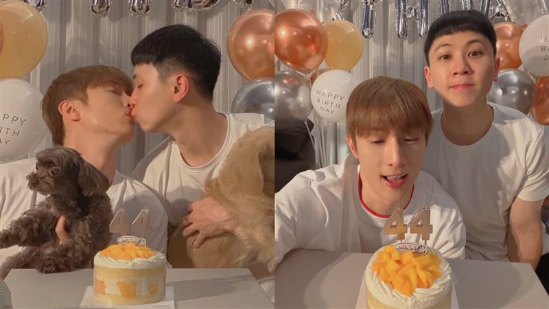阿本44歲生日突認愛！首曬男友深情接吻照