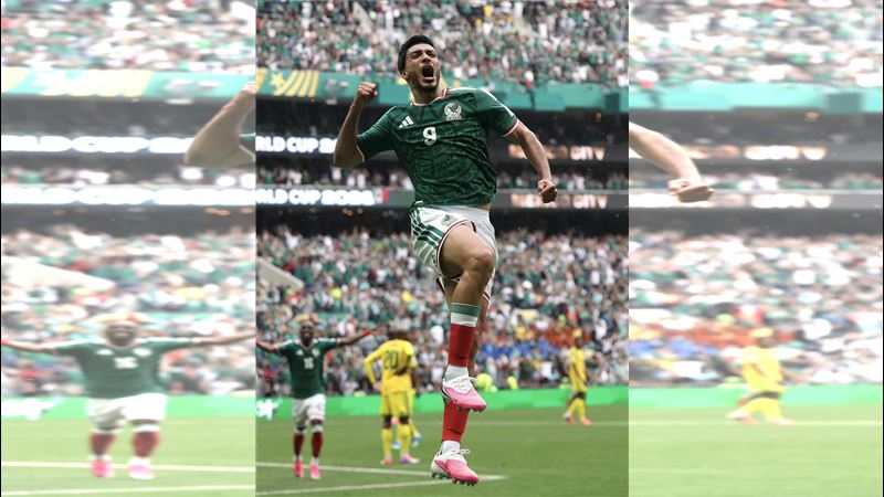 希門尼斯(Raul Jimenez)踢進墨西哥第2球。(圖/翻攝自X平台 @FIFAWorldCup)