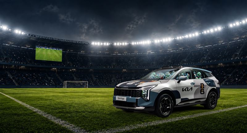 全台唯一The new Sportage x 2026 FIFA世界盃足球車。（圖／KIA提供）