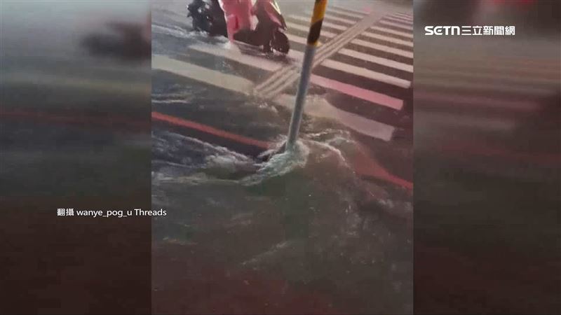 台南遭逢強降雨，市區多處傳出積水