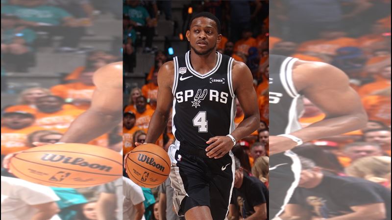聖安東尼奧馬刺隊後衛福克斯(De'Aaron Fox)因關鍵時刻表現掙扎遭到外界抨擊。(圖/翻攝自X平台 @TheNBACentel)