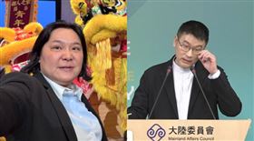 梁文傑請陳玉珍展示統戰對岸「成果」，而陳玉珍則PO出到海峽論壇的照片說，她和中國全國政協主席王滬寧當面提了3點請求（組合／翻攝畫面、翻攝自陳玉珍臉書）