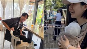 福原愛（右）被拍公園蹓娃，江宏傑也同樣帶孩子出遊。（組合圖／翻攝自小紅書、IG）
