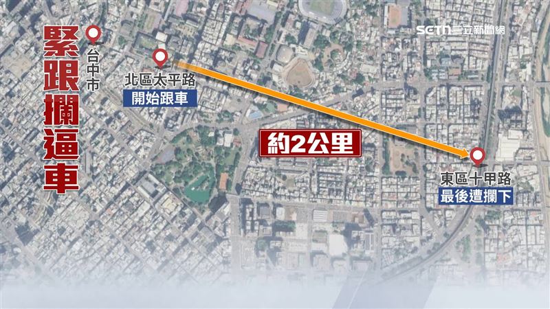 13日台中林姓男子，從北區開始遭陌生男子跟車尾隨將近2公里