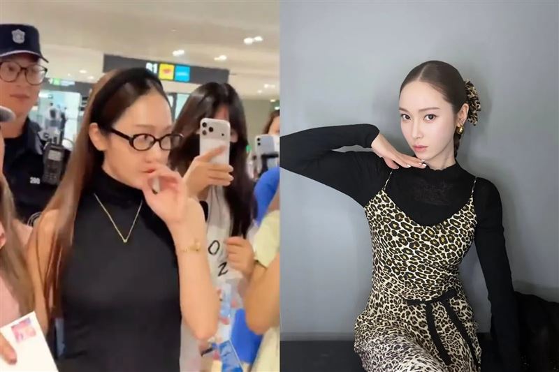 少女時代前成員Jessica12日在中國上海機場做出皺眉摀鼻的姿勢引熱議。(圖/翻攝自X@@kumazu16、Instagram @jessica.syj)
