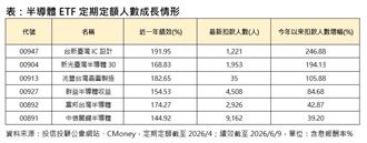 半導體定投人氣飆高　這2檔翻倍成長！