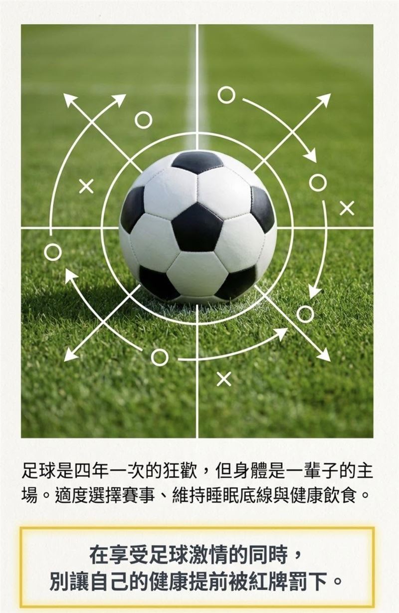 醫師黃軒表示,只要連續幾天,熬夜看世界盃,身體就會付出慘痛的代價,尤其是重創心血管健康。(圖/取自黃軒的臉書)