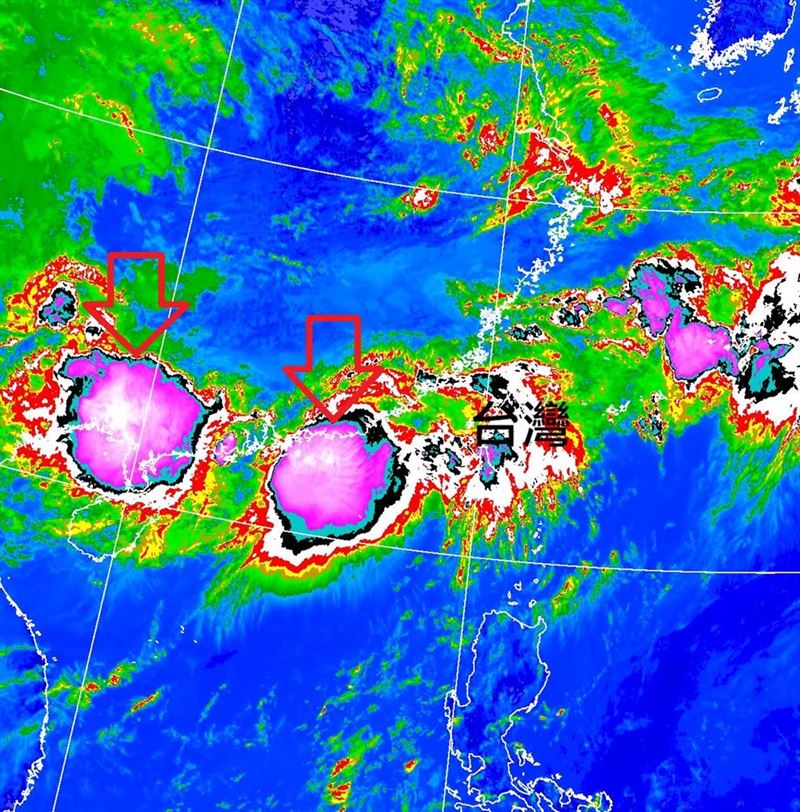 鄭明典表示,這種對流訊號是他梅雨季最關心的訊號。(圖/翻攝自鄭明典臉書)