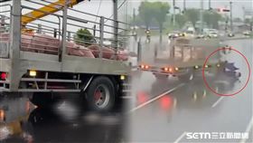柳營,運豬車,紅燈,台南,騎士,車禍,死亡,官田工業區（圖／翻攝畫面）