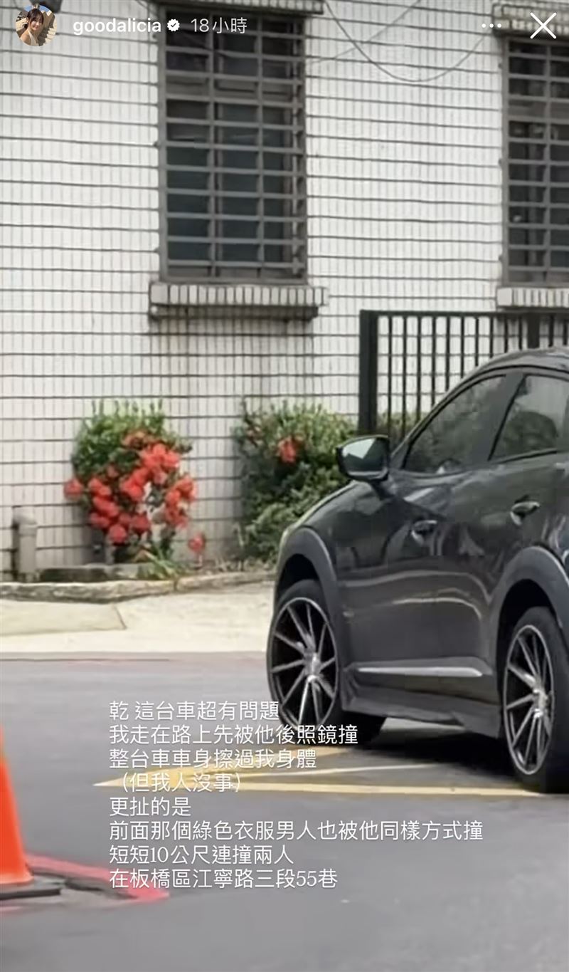 愛莉莎莎怒揭駕駛誇張行徑。(圖/翻攝自IG)