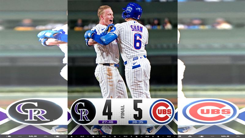 小熊再見保送逆轉洛磯。(圖/翻攝自MLB推特)
