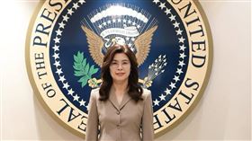 鄭麗文參訪波士頓的「甘迺迪圖書館」（John F. Kennedy Library）。（圖／翻攝自鄭麗文臉書）