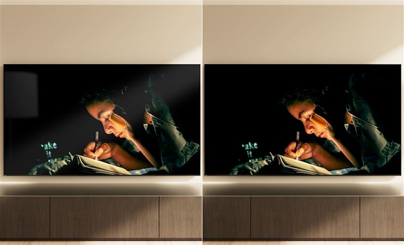 BRAVIA True RGB系列 全新加入「真黑抗反光技術」,能提升黑色純度並減少反光和雜光現象,即使在明亮的環境裡也可有效抑制反射。(圖/品牌業者提供)