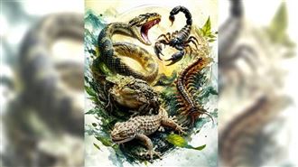 「端午節」又稱為「五毒日」，農曆五月的氣候高溫潮濕，成為細菌、病毒及「五毒」（蛇、蠍、蜈蚣、蟾蜍、蜘蛛）最常出沒的時節，容易引發瘟疫、疾病及蟲蛇咬傷。（AI示意圖／楊登嵙提供）