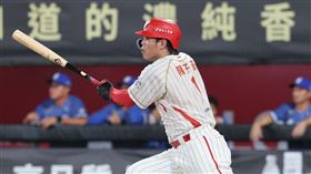 味全龍外野手陳子豪敲出超前安打。（圖／味全龍提供） 