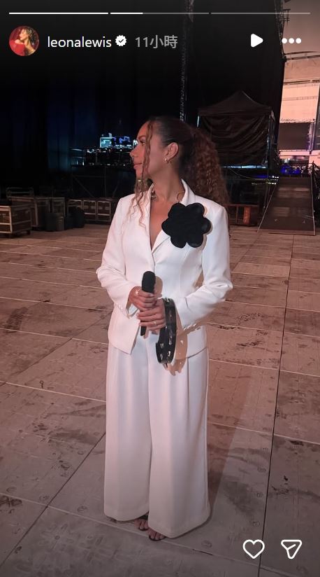 天后里歐娜(Leona Lewis)低調現身大巨蛋演出,擔任國際扶輪社年會閉幕式壓軸嘉賓。(圖/翻攝自IG @leonalewis)