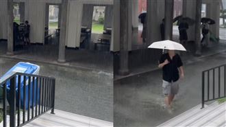暴雨狂炸雙北！北科大淹成小河學生崩潰了