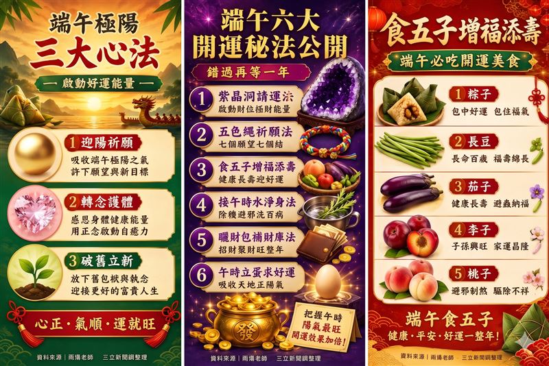 一年就等今天了！端午節最強陽氣大噴發，雨揚老師曝6大開運法大賺金山。（圖／雨揚老師提供、AI Gemini製作）