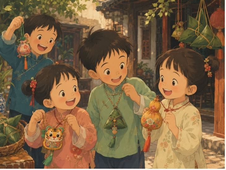 香包常見老虎、葫蘆、粽子等造型,不只可愛,也各自帶有吉祥祝福。(圖/ai製圖)