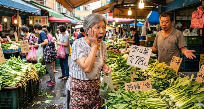 太陽一出更慘!菜根全泡爛 雲林農民急搶收、菜價恐再漲(示意圖/AI生成圖)