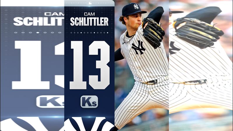 史利特勒(Cam Schlittler)先發6局飆出生涯新高13次三振。(圖/翻攝自MLB推特)