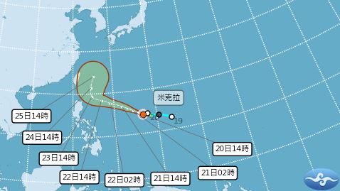 米克拉下週四、五最接近台灣。(圖/中央氣象署)