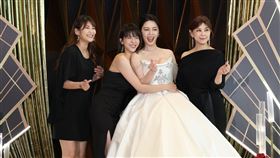 樓心潼（左起）、蘇晏霈、白家綺跟方馨一起亮相。(圖／記者鄭孟晃攝影）