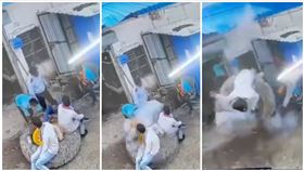 輪胎,爆炸,挖土機,充氣（圖／翻攝自網路）