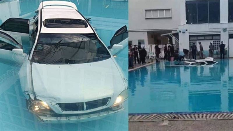 母不幫付豪宅租金 29歲男開車衝進校泳池