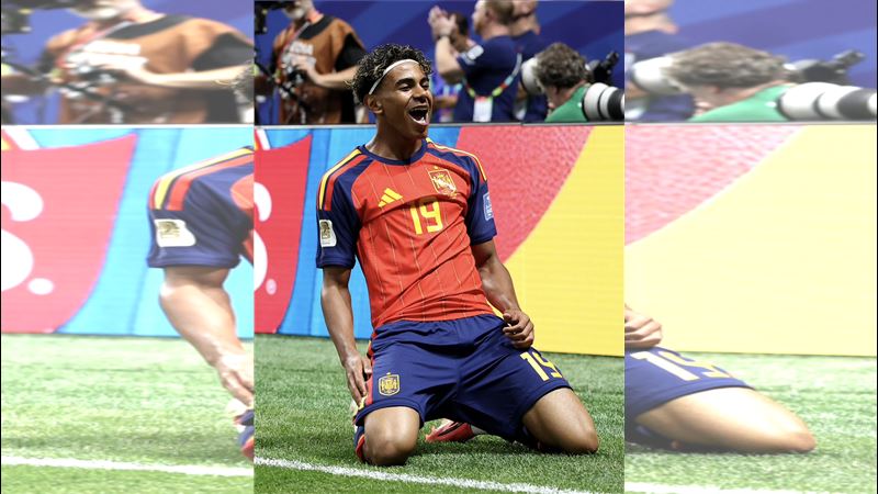 西班牙小將亞瑪爾(Lamine Yamal)。(圖/翻攝自X平台 @FIFAWorldCup)