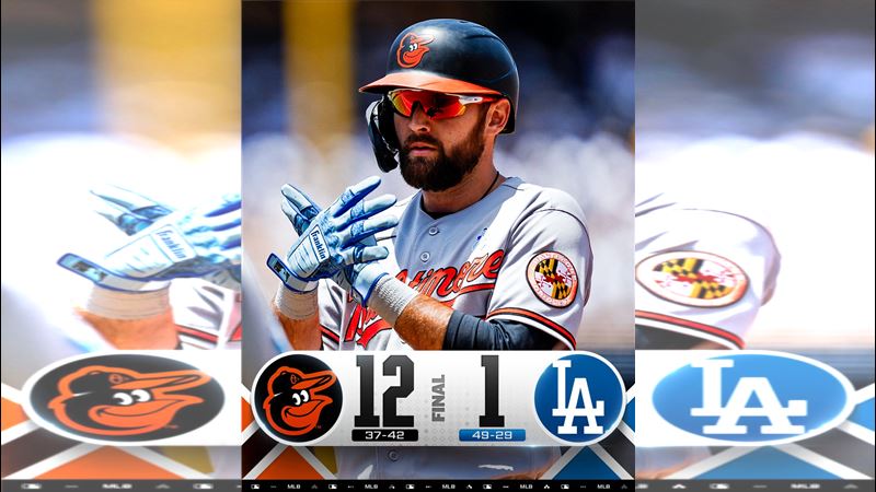 道奇以1:12慘敗金鶯。(圖/翻攝自X平台 @MLB)
