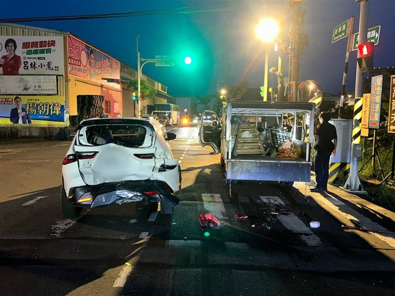 張姓貨車駕駛無照發生車禍上路才被拔牌，一小時後又毒駕肇事。（圖／翻攝畫面）