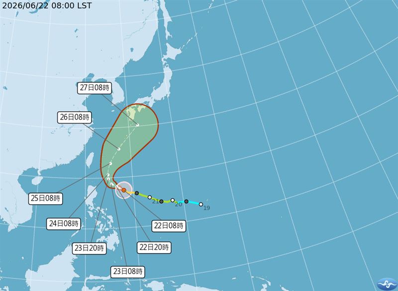 米克拉颱風將在明天增強為強颱。(圖/氣象署)