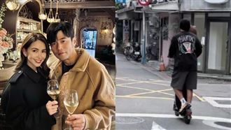 周杰倫夫妻共騎滑板車　昆凌攬牢牢太甜了